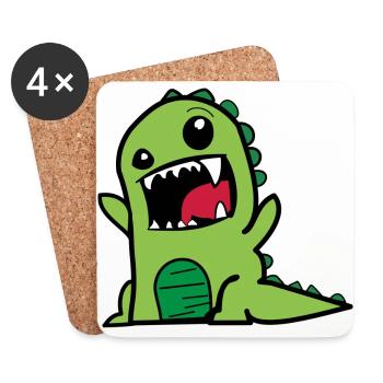 kleines grünes Monster - Coasters (set of 4) - white - Front