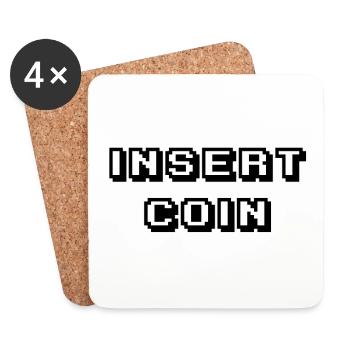Arcade Insérer noir Coin - Dessous de verre (lot de 4) - blanc - Devant