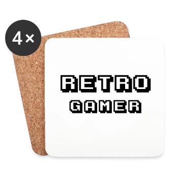 Arcade Retro Gamer Noir - Dessous de verre (lot de 4) - blanc - Devant