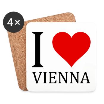J'adore Vienne! - Dessous de verre (lot de 4) - blanc - Devant