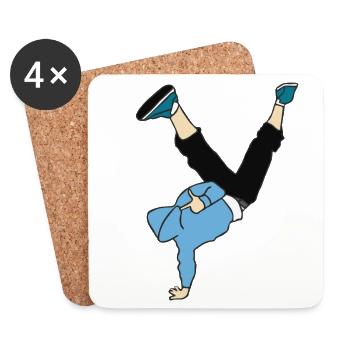 Breakdancer / Hip Hop - Dessous de verre (lot de 4) - blanc - Devant
