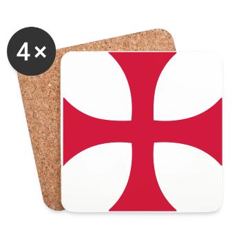 cross_of_the_templars - Untersetzer (4er-Set) - Weiß - Vorne