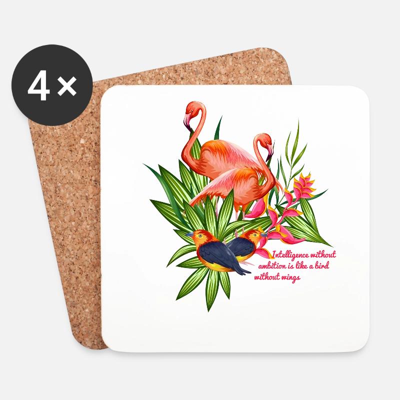 swan with qoutes - Untersetzer (4er-Set) - Weiß