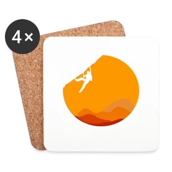 Klettern vor Sonnenuntergang Sonne Berg Geschenk - Coasters (set of 4) - white - Front