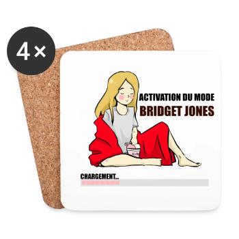 Activation du mode Bridget Jones - Dessous de verre (lot de 4) - blanc - Devant