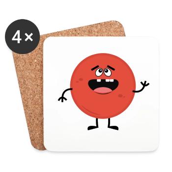 Smiley - Coasters (set of 4) - white - Front