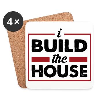Je construis la maison - artisans - Dessous de verre (lot de 4) - blanc - Devant