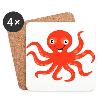 Kraken - Untersetzer (4er-Set) - Weiß - Vorne