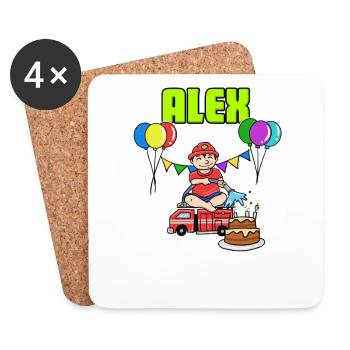 Firefighters Alex Gift - Coasters (set of 4) - white - Front