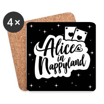 Alice in Nappyland 1 - Untersetzer (4er-Set) - Weiß - Vorne