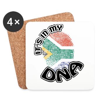 Geschenk Its in my dna dns roots Suedafrika - Untersetzer (4er-Set) - Weiß - Vorne