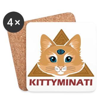 Kittyminati - Untersetzer (4er-Set) - Weiß - Vorne