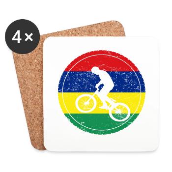 Fahrrad bmx love biking Mauritius - Untersetzer (4er-Set) - Weiß - Vorne