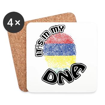 Geschenk Its in my dna dns roots Mauritius - Untersetzer (4er-Set) - Weiß - Vorne
