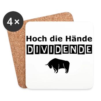 Dividenden Börse Shirt Hoch die Hände Dividende - Untersetzer (4er-Set) - Weiß - Vorne