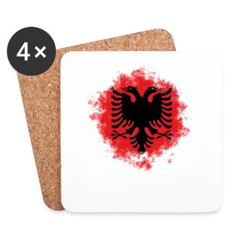 ALBANIAN EAGLE FLAG Gift idea motif design - Coasters (set of 4) - white - Front