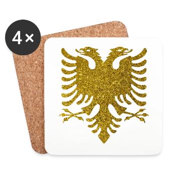 ALBANIA EAGLE GOLD Gift Idea Motif Design - Coasters (set of 4) - white - Front
