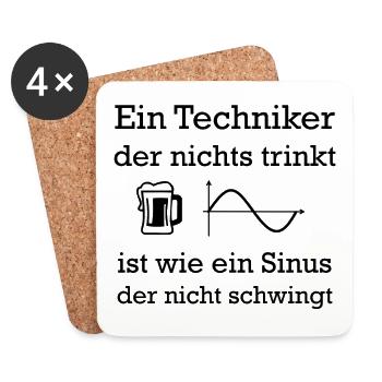 Techniker Sinus - Untersetzer (4er-Set) - Weiß - Vorne