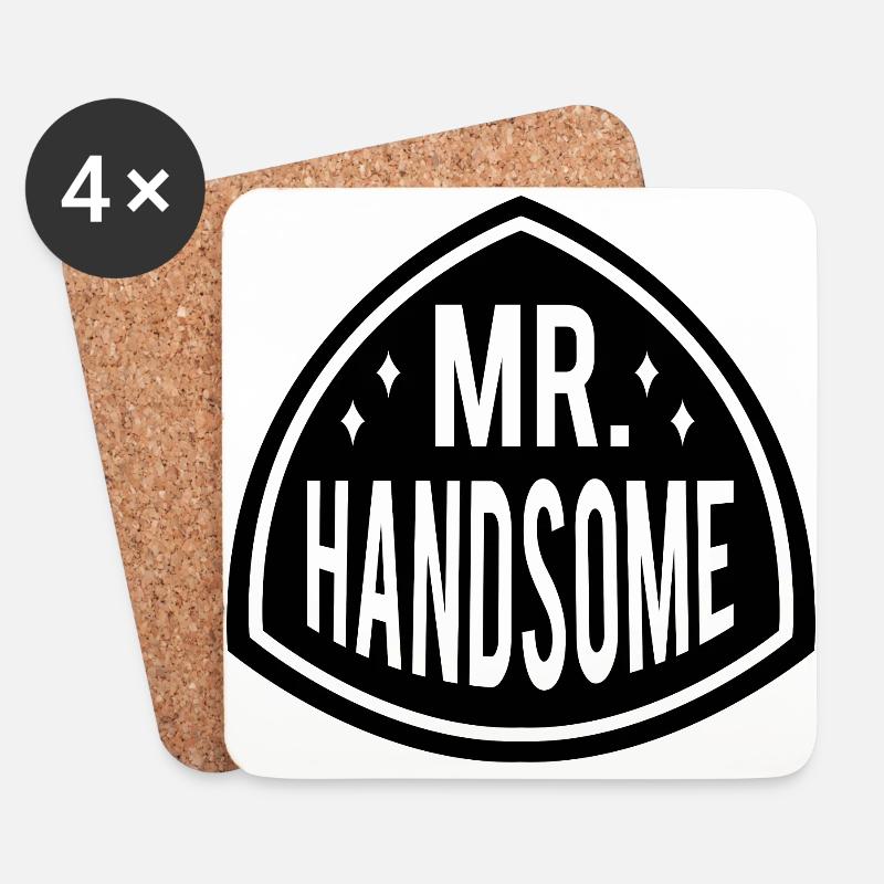 MR HANDSOME - Coasters (set of 4) - white