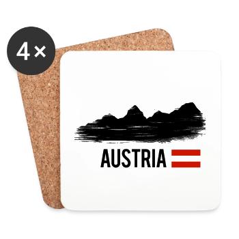 Autriche - « Montagnes » - Dessous de verre (lot de 4) - blanc - Devant