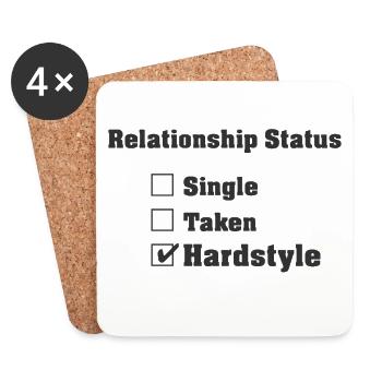 Beziehungsstatus Hardstyle | Hardstyle Merchandise - Untersetzer (4er-Set) - Weiß - Vorne