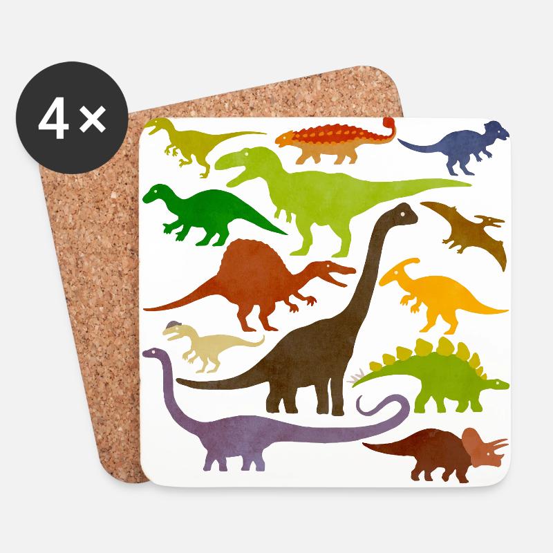 Dino Design - Untersetzer (4er-Set) - Weiß