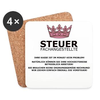 Steuerfachangestellte - Untersetzer (4er-Set) - Weiß - Vorne