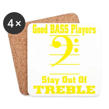 Bass Spieler - Untersetzer (4er-Set) - Weiß - Vorne