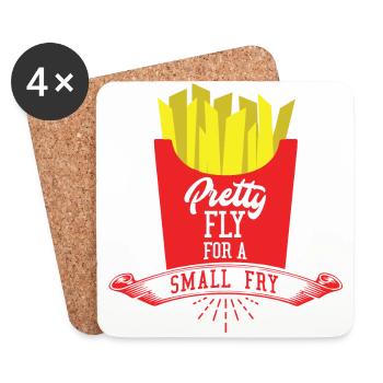 French fries pretty fly - Coasters (set of 4) - white - Front