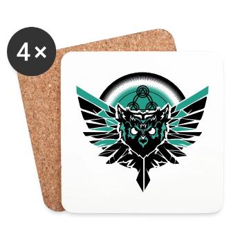 Eule Zeichen Symbole Geschenk Motiv Vogel Teufel - Untersetzer (4er-Set) - Weiß - Vorne