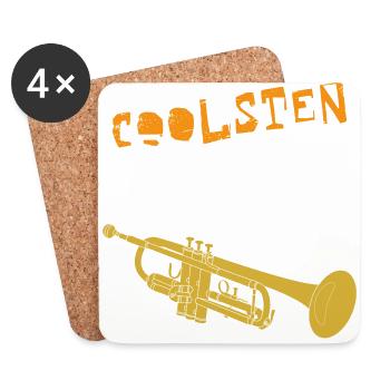 Die coolsten Papa spielen Trompete - Untersetzer (4er-Set) - Weiß - Vorne