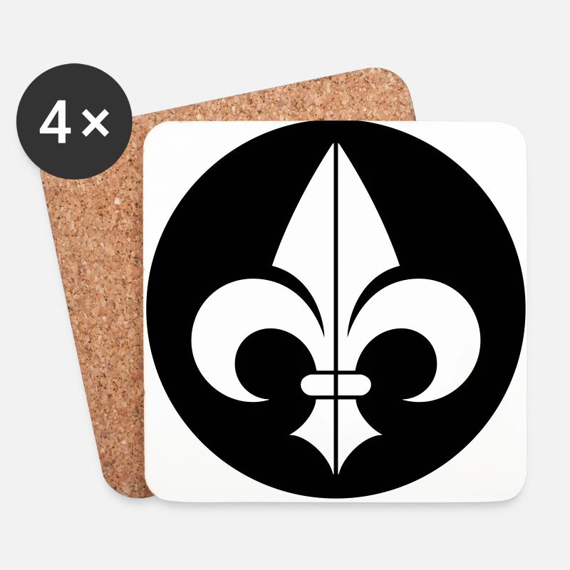 Fleur de Lys - Untersetzer (4er-Set) - Weiß