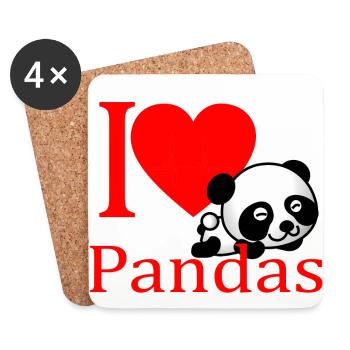 I love Panda - Coasters (set of 4) - white - Front