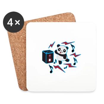 panda danse - Dessous de verre (lot de 4) - blanc - Devant