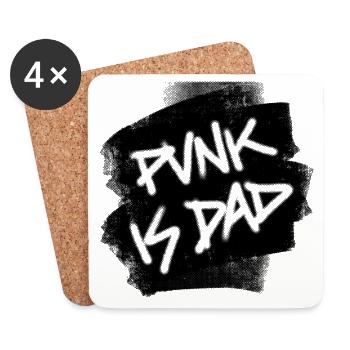 Punk Is Dad - Dessous de verre (lot de 4) - blanc - Devant
