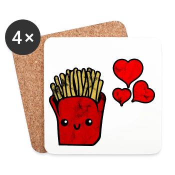 L'amour de la patate douce délavées idée cadeau - Dessous de verre (lot de 4) - blanc - Devant