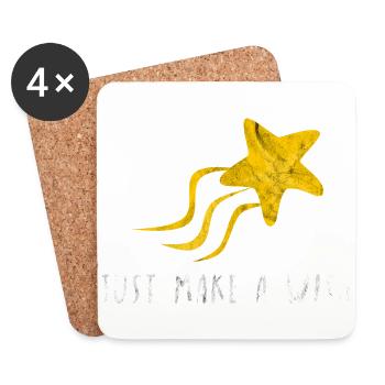 Wish you a shooting star dream gift idea - Coasters (set of 4) - white - Front