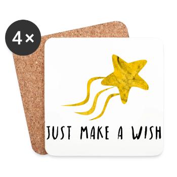 Just make a wish dream shooting star gift idea - Coasters (set of 4) - white - Front