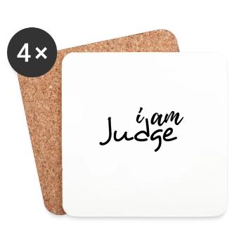 Je suis juge - Dessous de verre (lot de 4) - blanc - Devant