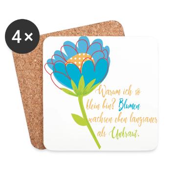 Blumen wachsen langsamer als Unkraut - Untersetzer (4er-Set) - Weiß - Vorne