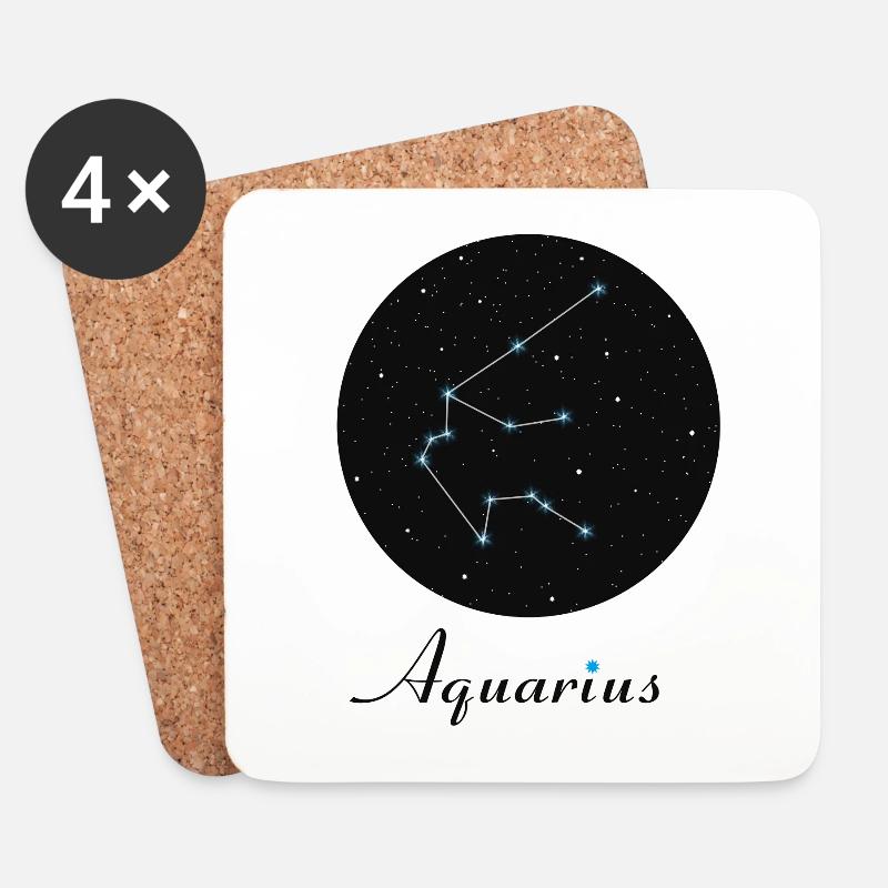 Aquarius Wassermann - Untersetzer (4er-Set) - Weiß