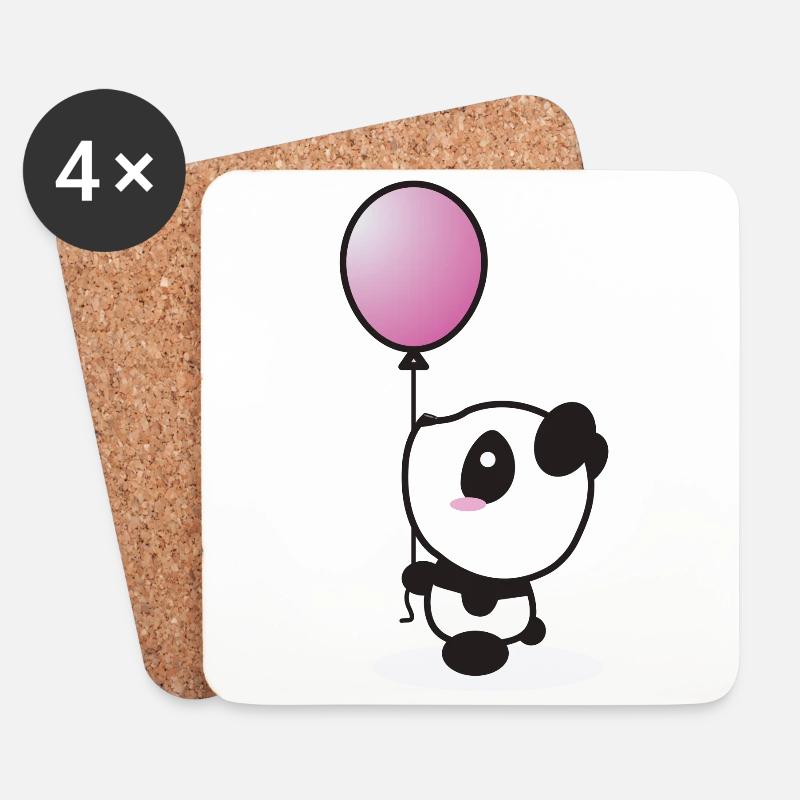 panda with baloon - Untersetzer (4er-Set) - Weiß
