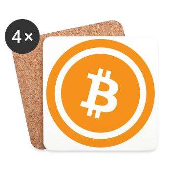 bitcoin - Untersetzer (4er-Set) - Weiß - Vorne