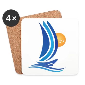 Segeln Segelboot Segelschiff Meer - Untersetzer (4er-Set) - Weiß - Vorne