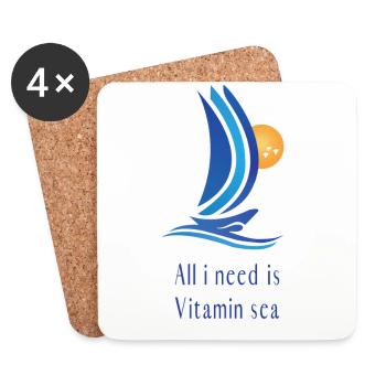 all i need is vitamin sea - Coasters (set of 4) - white - Front