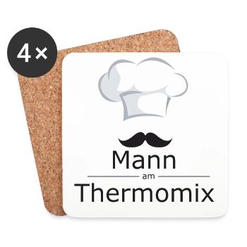 Mann am Thermomix - Untersetzer (4er-Set) - Weiß - Vorne