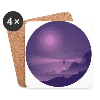 Phare de la nuit Light Purple - Dessous de verre (lot de 4) - blanc - Devant