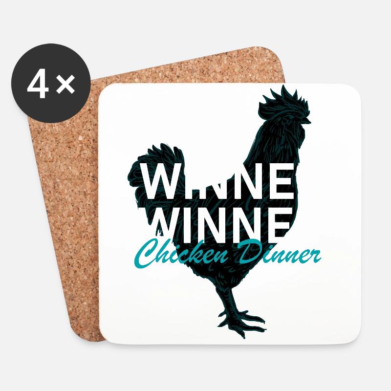 Winner Winner Chicken Dinner - Untersetzer (4er-Set) - Weiß