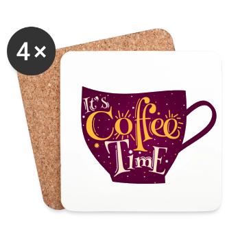 l'heure du café - Dessous de verre (lot de 4) - blanc - Devant