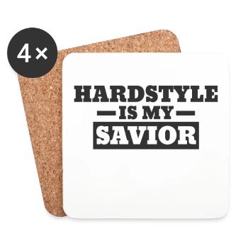 Hardstyle is my Savior | Hardstyle merchandise - Coasters (set of 4) - white - Front